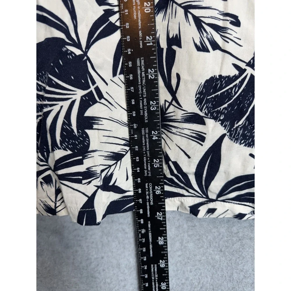 Maroda Shirt Mens XL Black White Tropical Hawaiian Short Sleeve Button Up Floral